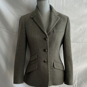 Ralph Lauren Olive Herringbone Blazer